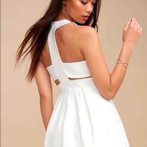 lulus cutout and about white skater dress